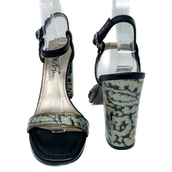 Lanvin Rainbow holographic block heel metallic ankle wrap sandals size 38.5 - Picture 7 of 15